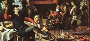  hollandais Art - La danse des oeufs peintre d’histoire hollandais Pieter Aertsen